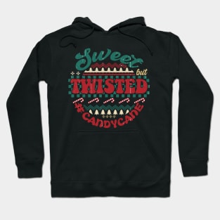 Sweet But Twisted CandyCane, Retro Christmas Hoodie